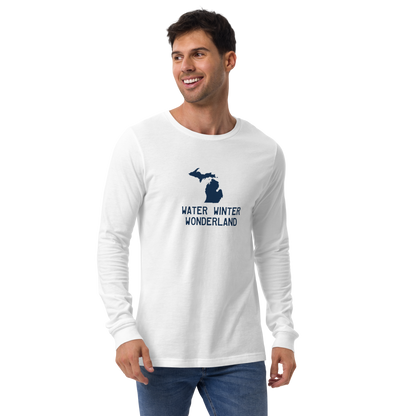 Michigan 'Water Winter Wonderland' Long Sleeve T-Shirt | Unisex