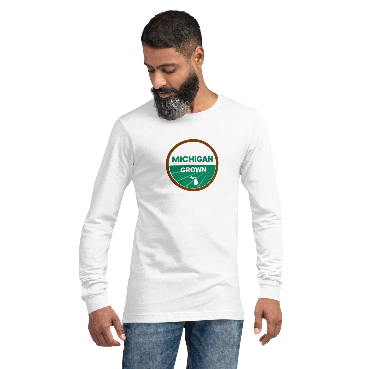 'Michigan Grown' Long Sleeve T-Shirt (Organic Certification Parody)