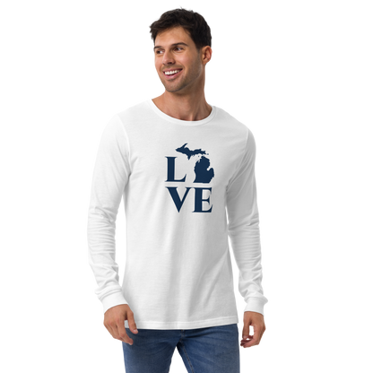 Michigan 'Love' T-Shirt (Roman Serif Font) | Unisex Long Sleeve