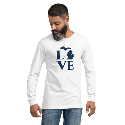 Michigan 'Love' T-Shirt (Roman Serif Font) | Unisex Long Sleeve