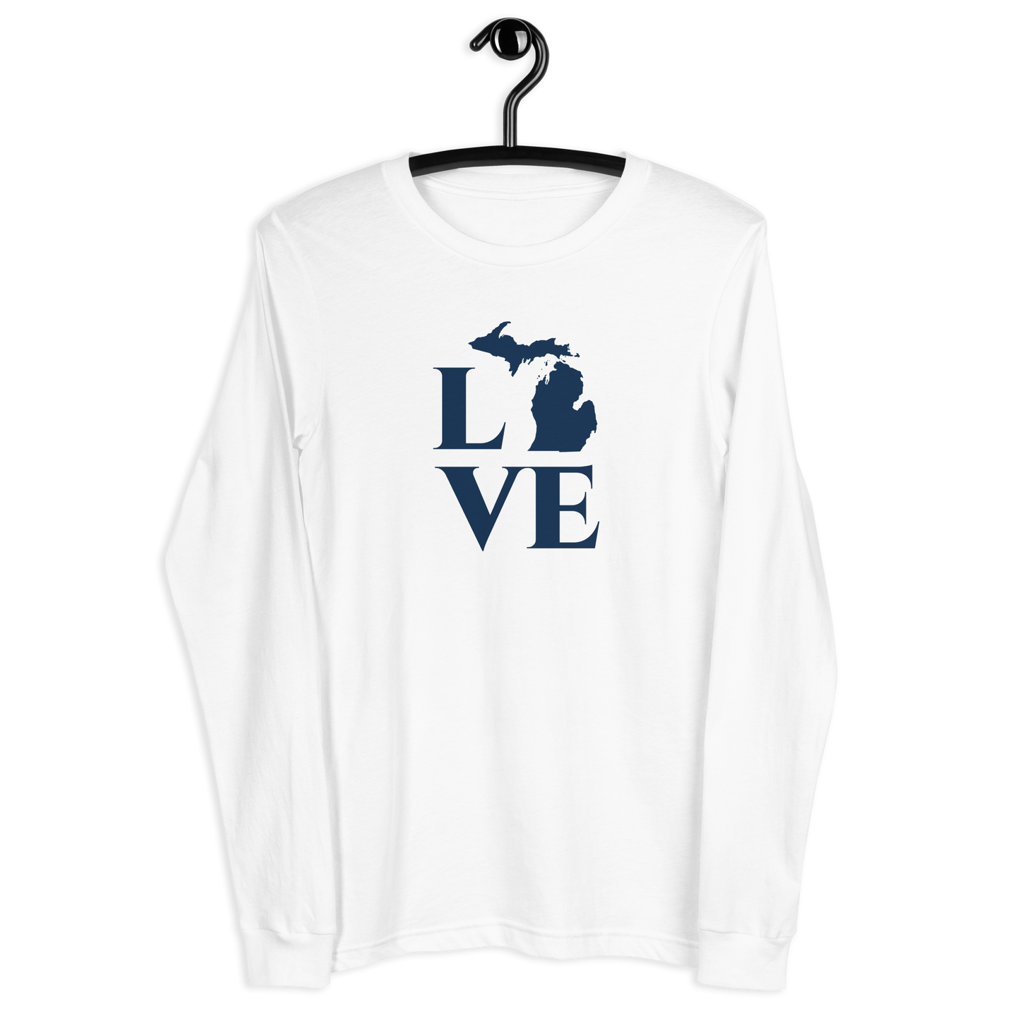 Michigan 'Love' T-Shirt (Roman Serif Font) | Unisex Long Sleeve