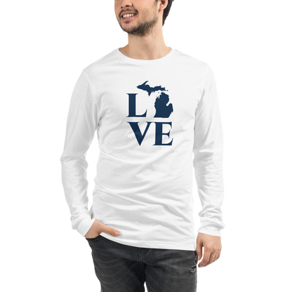 Michigan 'Love' T-Shirt (Roman Serif Font) | Unisex Long Sleeve