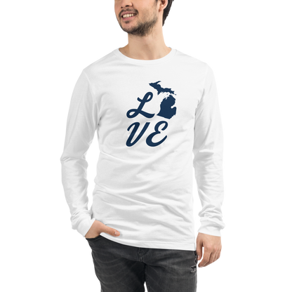 Michigan 'Love' T-Shirt (Retro Script Font) | Unisex Long Sleeve