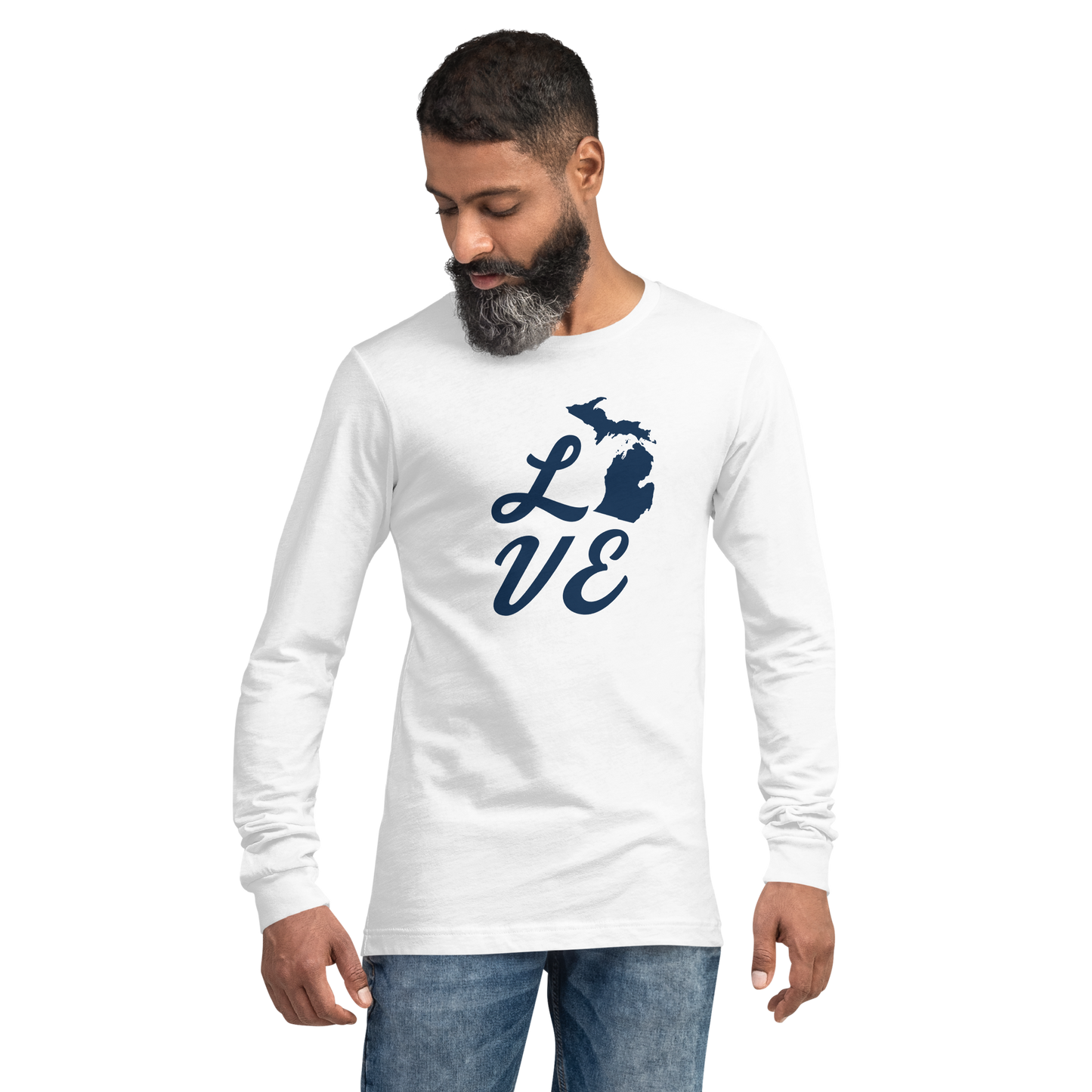 Michigan 'Love' T-Shirt (Retro Script Font) | Unisex Long Sleeve