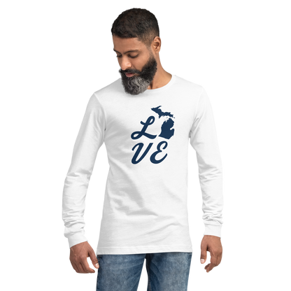 Michigan 'Love' T-Shirt (Retro Script Font) | Unisex Long Sleeve