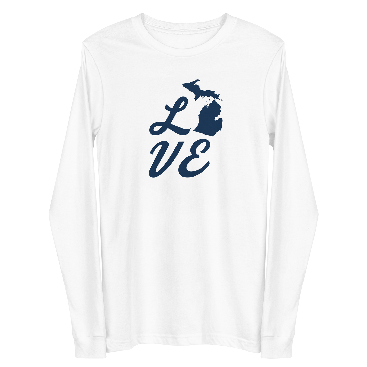 Michigan 'Love' T-Shirt (Retro Script Font) | Unisex Long Sleeve