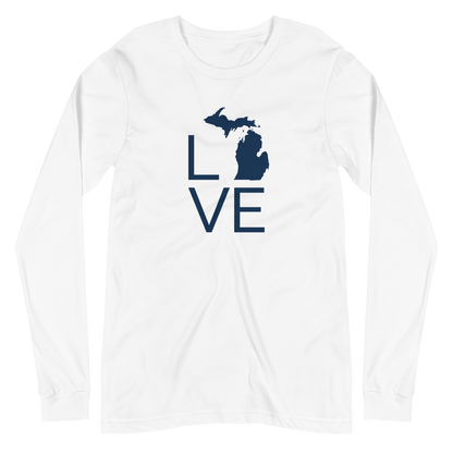 Michigan 'Love' T-Shirt (Thin Sans Font) | Unisex Long Sleeve