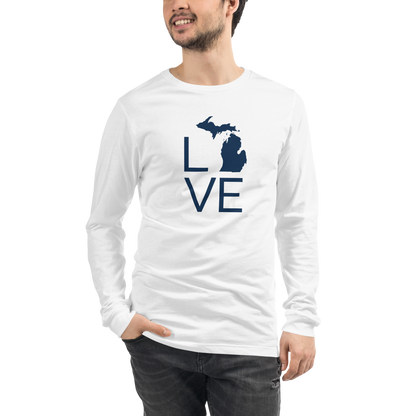 Michigan 'Love' T-Shirt (Thin Sans Font) | Unisex Long Sleeve