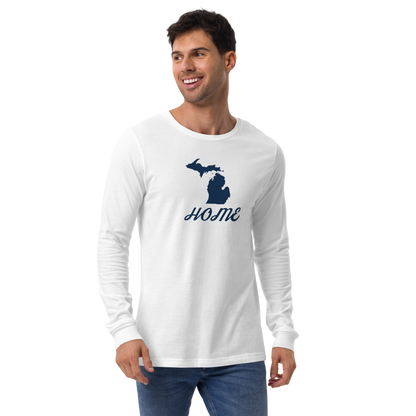 Michigan 'Home' T-Shirt (Retro Script Font) | Unisex Long Sleeve