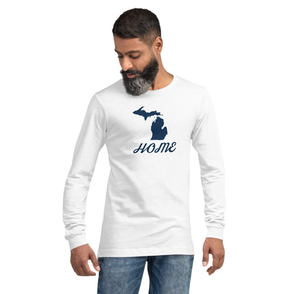 Michigan 'Home' T-Shirt (Retro Script Font) | Unisex Long Sleeve