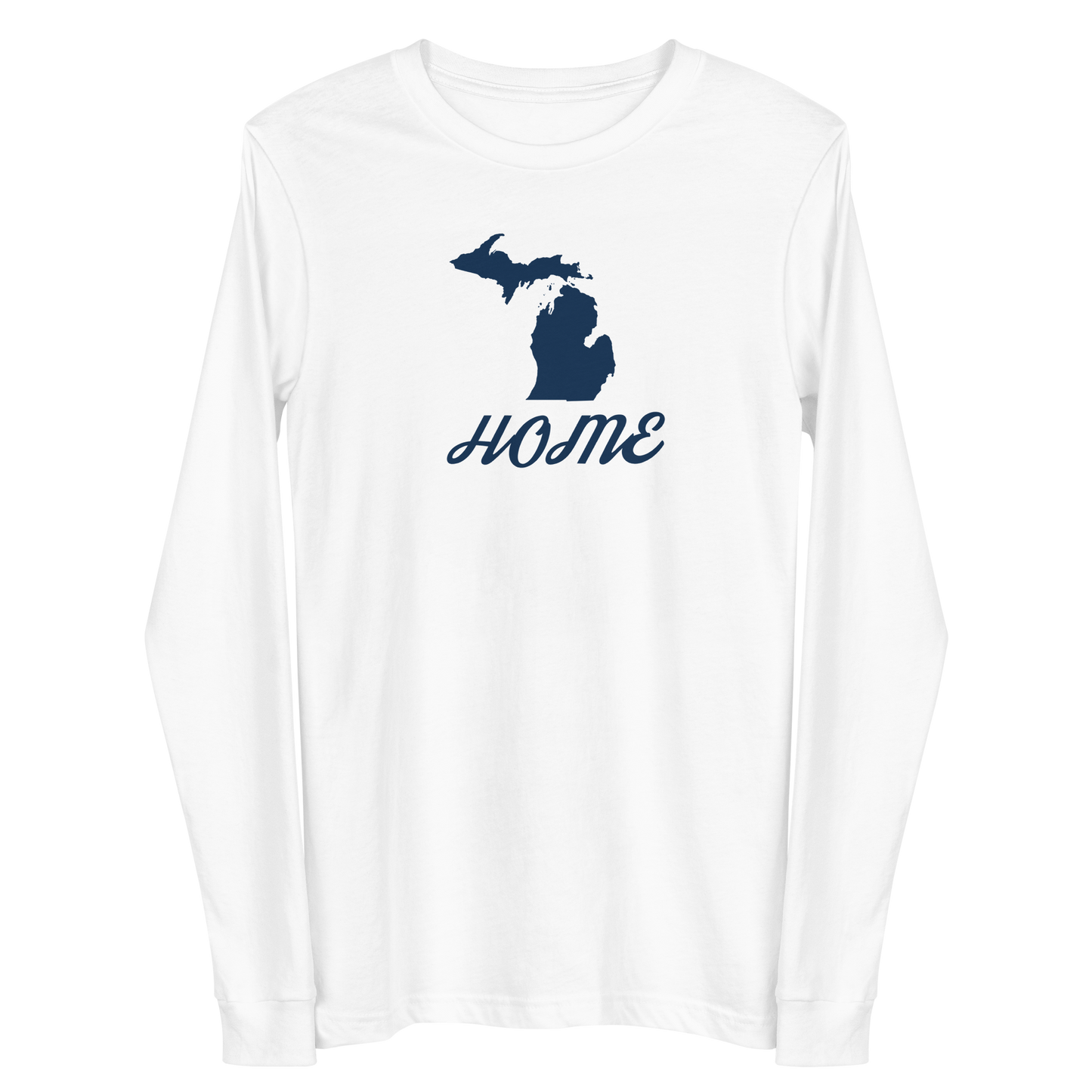 Michigan 'Home' T-Shirt (Retro Script Font) | Unisex Long Sleeve