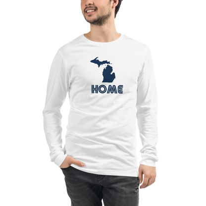 Michigan 'Home' T-Shirt (1970s Audiophile Font) | Unisex Long Sleeve