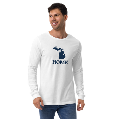 Michigan 'Home' T-Shirt (Woodcut Font) | Unisex Long Sleeve