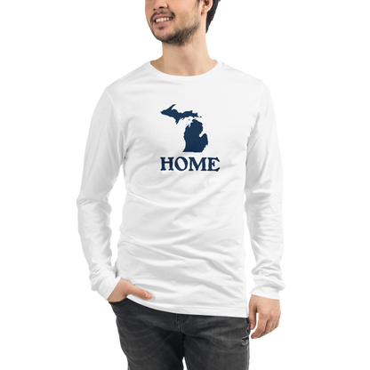 Michigan 'Home' T-Shirt (Woodcut Font) | Unisex Long Sleeve