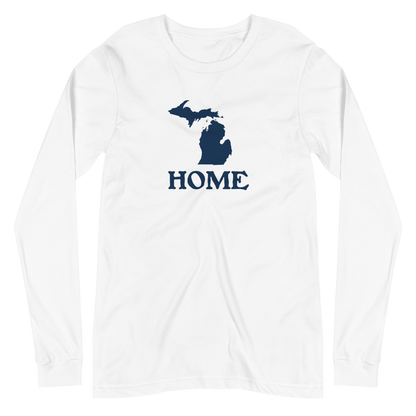 Michigan 'Home' T-Shirt (Woodcut Font) | Unisex Long Sleeve