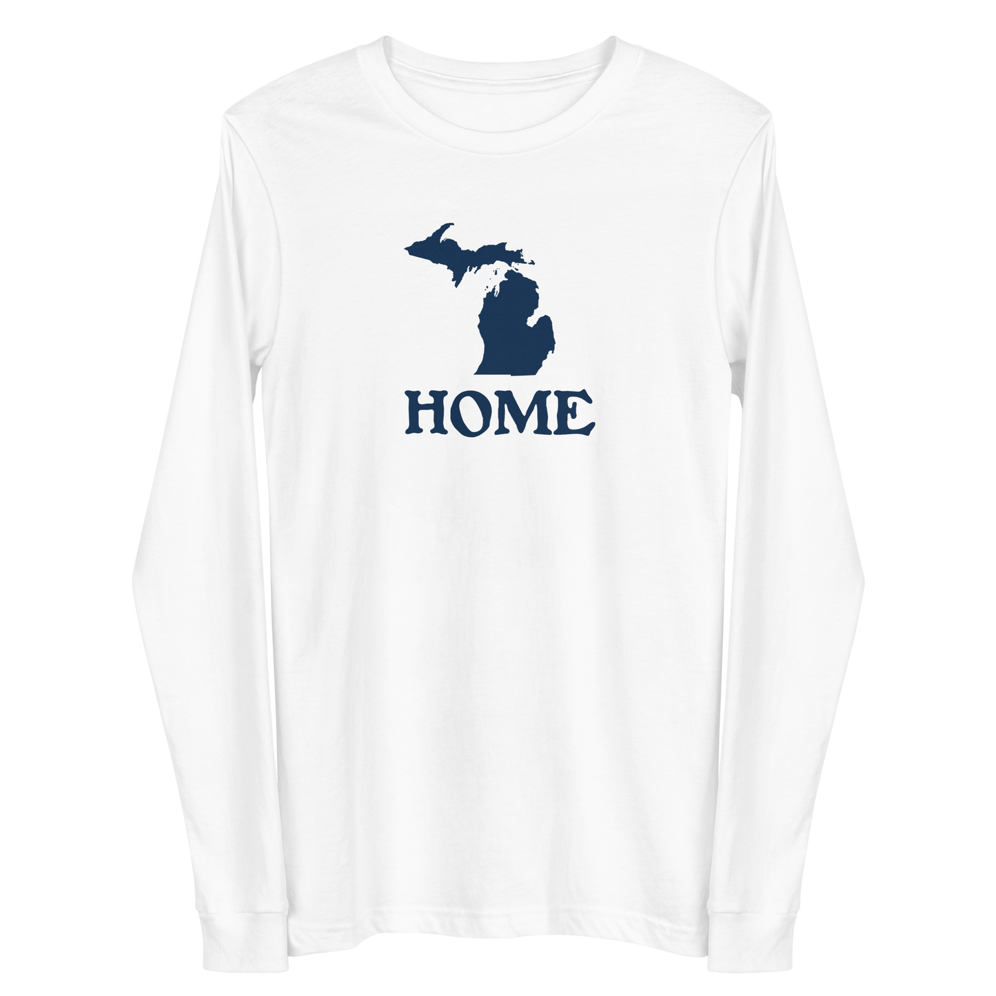 Michigan 'Home' T-Shirt (Woodcut Font) | Unisex Long Sleeve