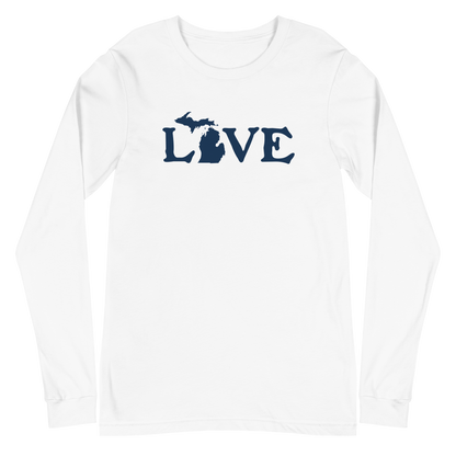 Michigan 'Love' T-Shirt (Woodcut Font) | Unisex Long Sleeve