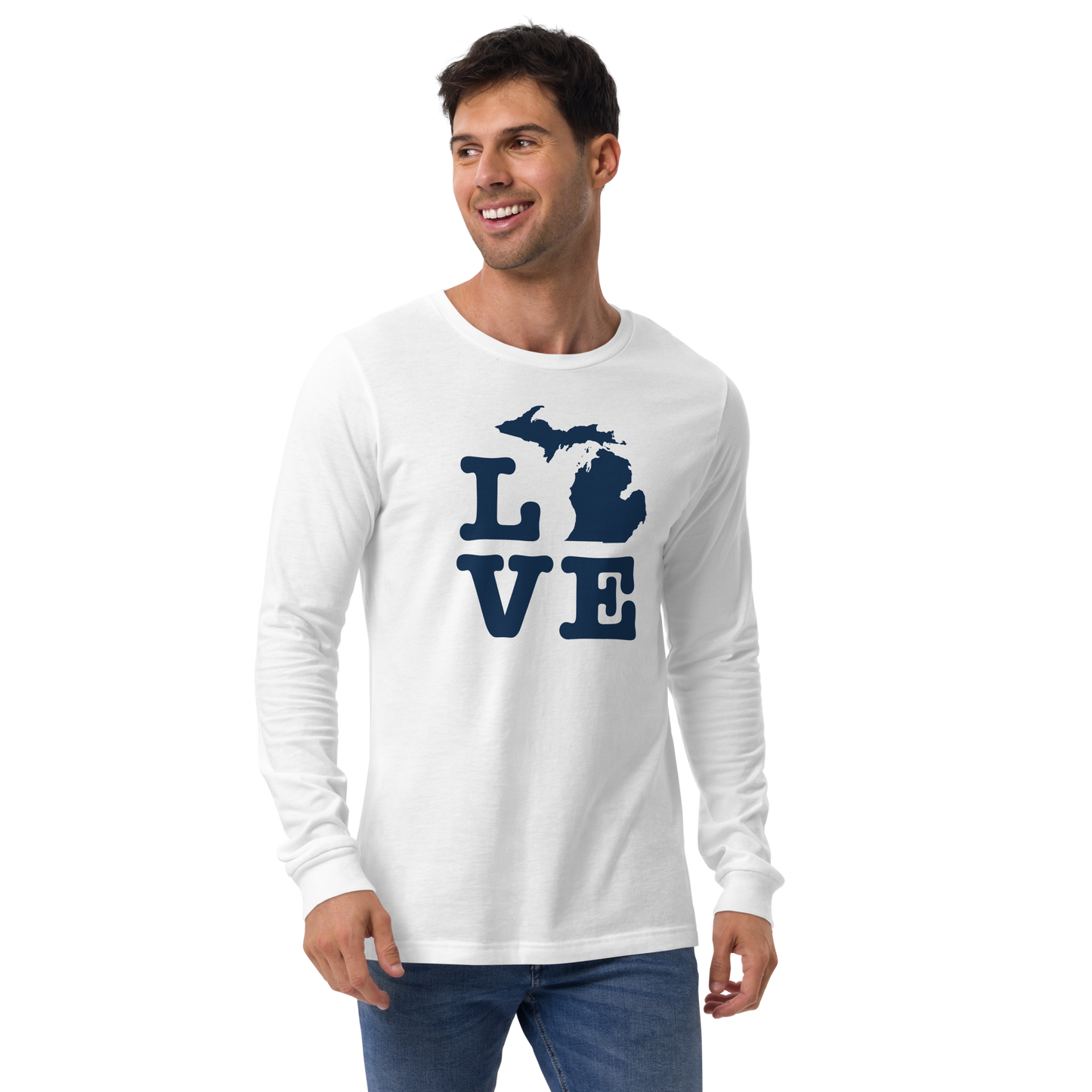 Michigan 'Love' T-Shirt (Typewriter Font) | Unisex Long Sleeve