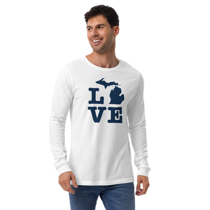 Michigan 'Love' T-Shirt (Typewriter Font) | Unisex Long Sleeve