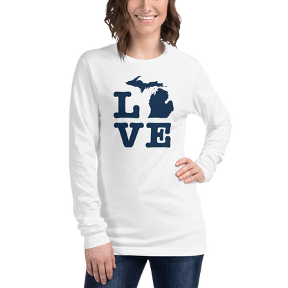 Michigan 'Love' T-Shirt (Typewriter Font) | Unisex Long Sleeve