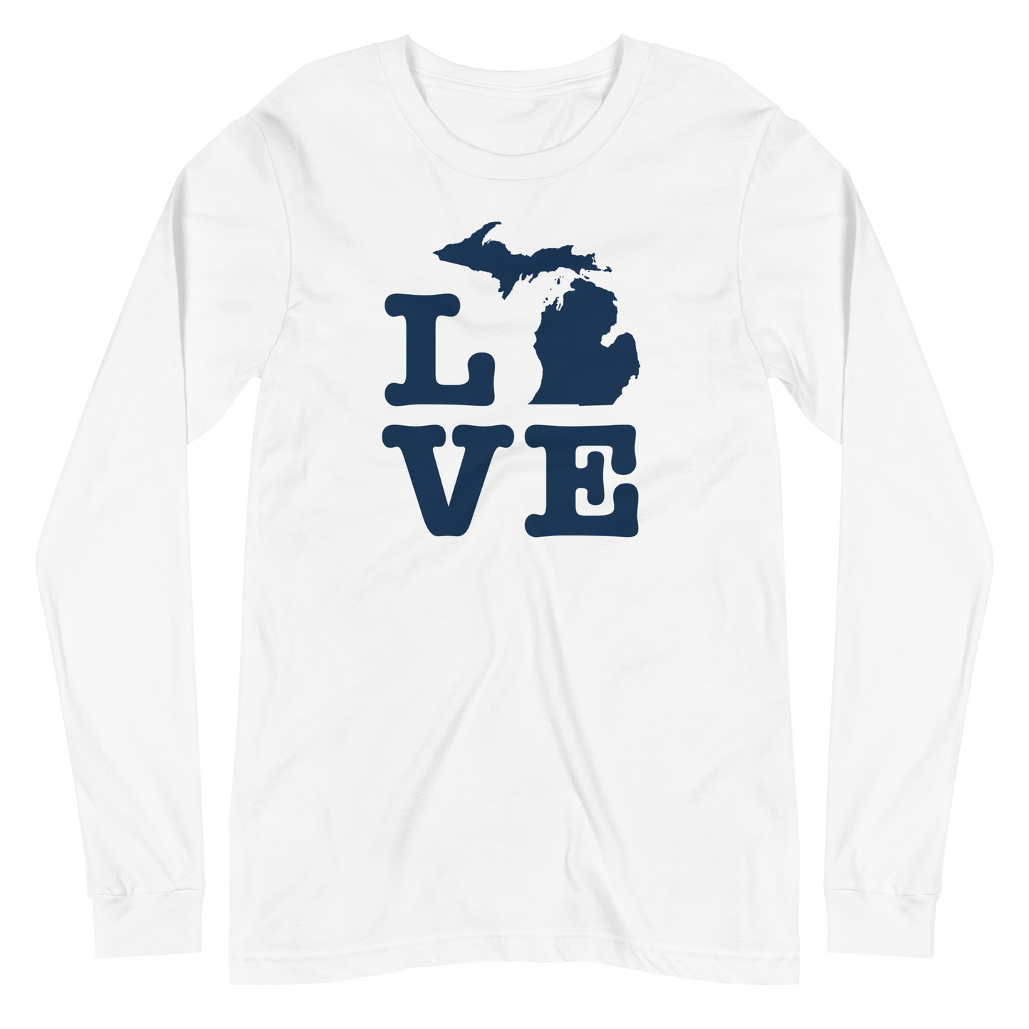 Michigan 'Love' T-Shirt (Typewriter Font) | Unisex Long Sleeve