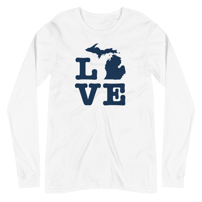 Michigan 'Love' T-Shirt (Typewriter Font) | Unisex Long Sleeve