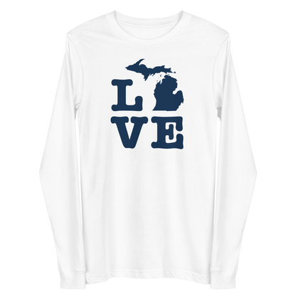 Michigan 'Love' T-Shirt (Typewriter Font) | Unisex Long Sleeve