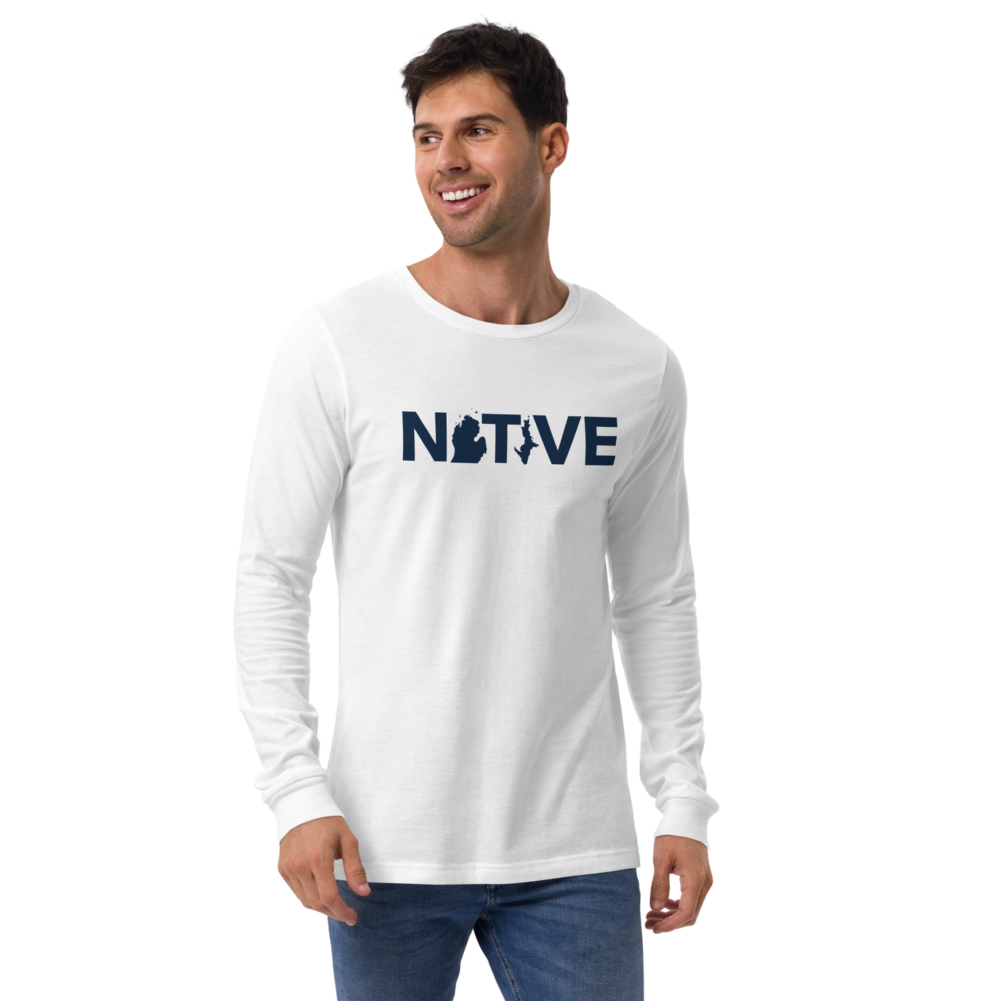 Michigan 'Native' T-Shirt (Geometric Sans Font) | Unisex Long Sleeve