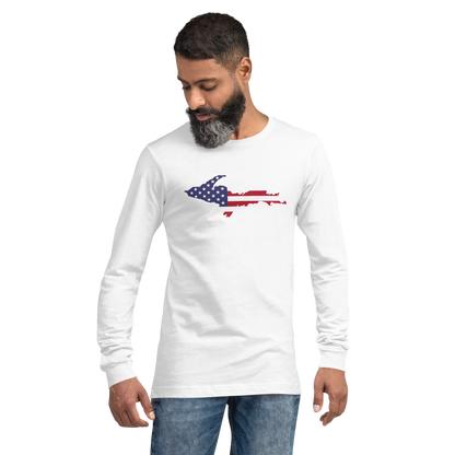 Michigan Upper Peninsula T-Shirt (w/ UP USA Flag Outline) | Unisex Long Sleeve