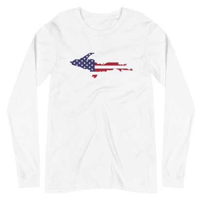 Michigan Upper Peninsula T-Shirt (w/ UP USA Flag Outline) | Unisex Long Sleeve