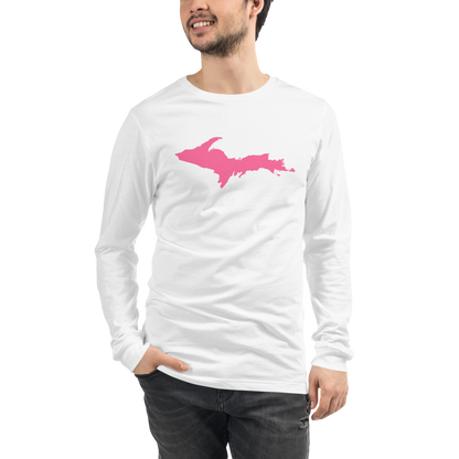 Michigan Upper Peninsula T-Shirt (w/ Pink UP Outline) | Unisex Long Sleeve