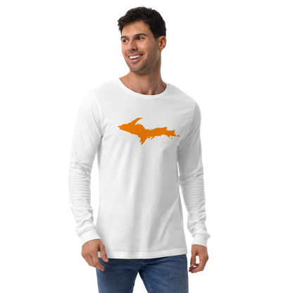 Michigan Upper Peninsula T-Shirt (w/ Orange UP Outline) | Unisex Long Sleeve