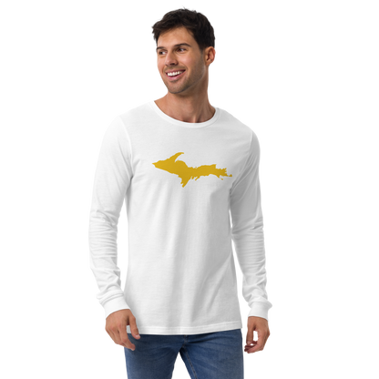 Michigan Upper Peninsula T-Shirt (w/ Gold UP Outline) | Unisex Long Sleeve