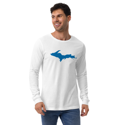 Michigan Upper Peninsula T-Shirt (w/ Azure UP Outline) | Unisex Long Sleeve