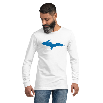 Michigan Upper Peninsula T-Shirt (w/ Azure UP Outline) | Unisex Long Sleeve