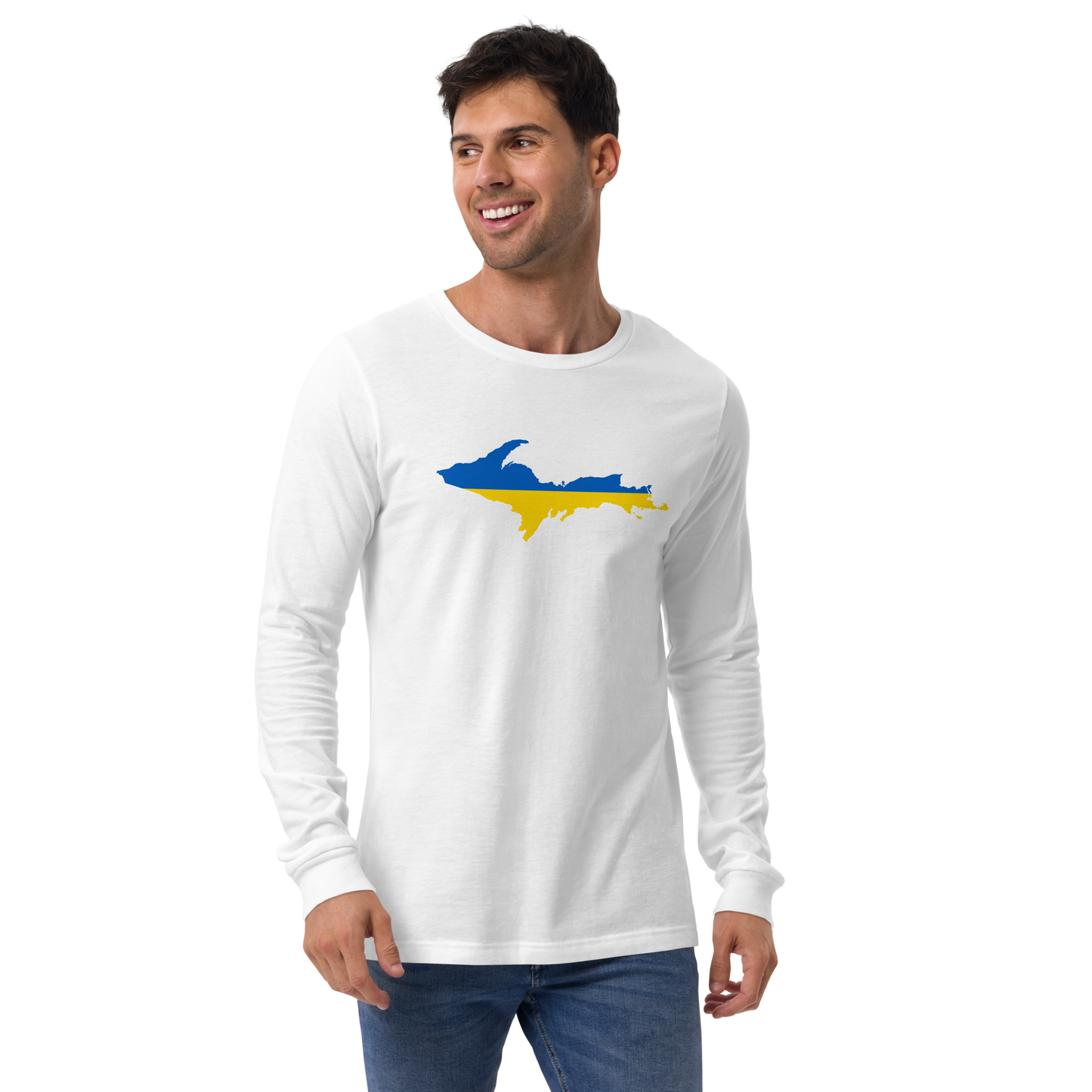 Michigan Upper Peninsula T-Shirt (w/ UP Ukraine Outline) | Unisex Long Sleeve