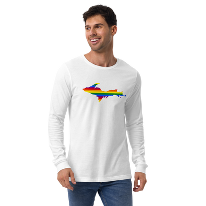 Michigan Upper Peninsula T-Shirt (w/ UP Pride Flag Outline) | Unisex Long Sleeve