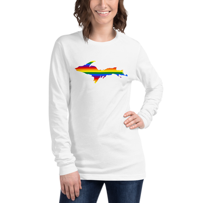 Michigan Upper Peninsula T-Shirt (w/ UP Pride Flag Outline) | Unisex Long Sleeve