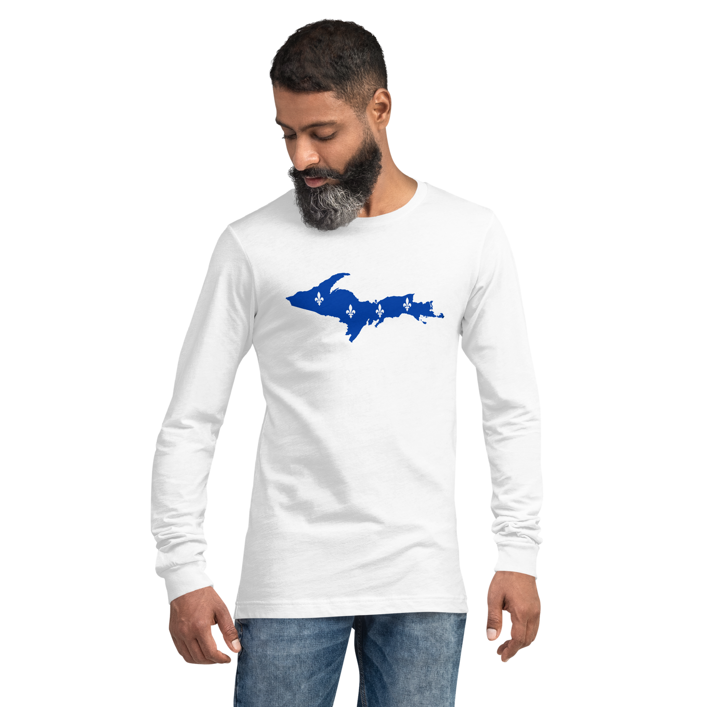 Michigan Upper Peninsula T-Shirt (w/ UP Quebec Flag Outline) | Unisex Long Sleeve