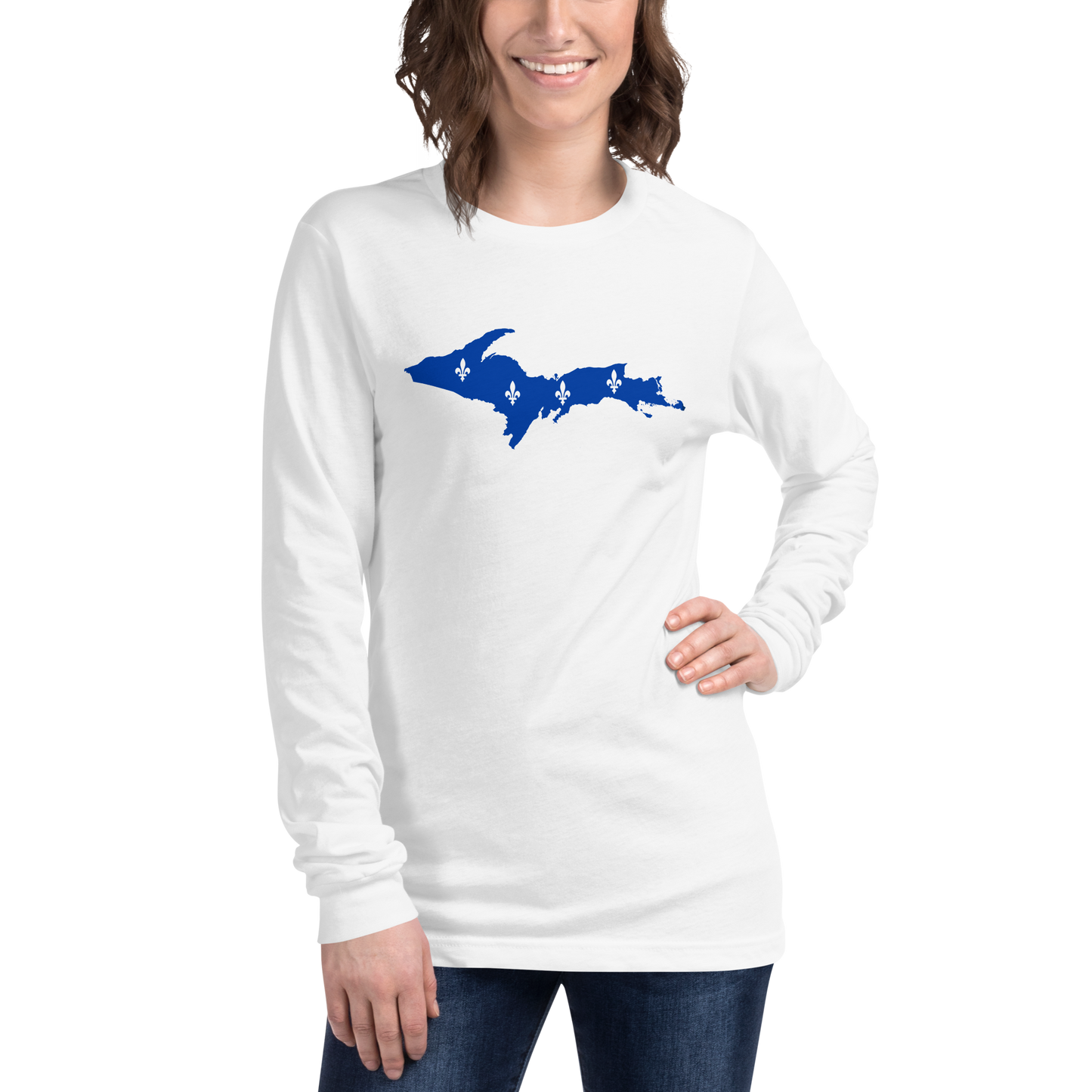 Michigan Upper Peninsula T-Shirt (w/ UP Quebec Flag Outline) | Unisex Long Sleeve