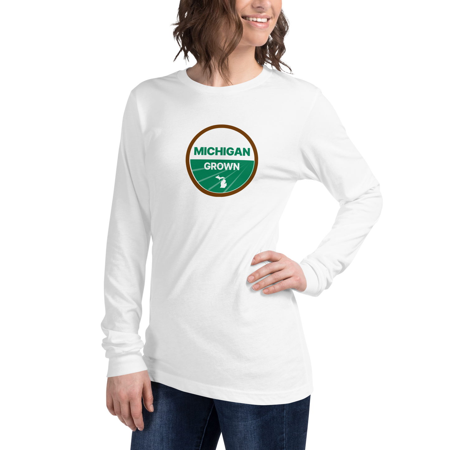 'Michigan Grown' Long Sleeve T-Shirt (Organic Certification Parody)