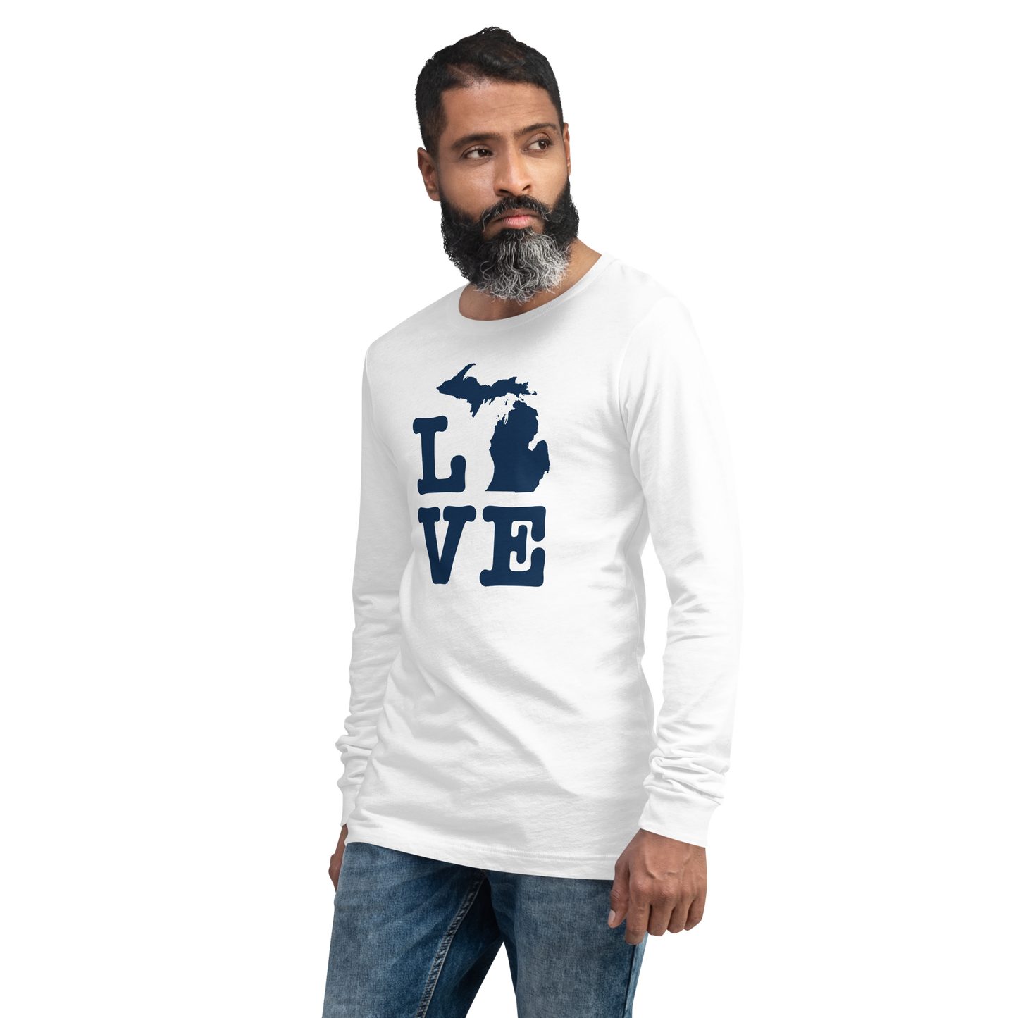 Michigan 'Love' T-Shirt (Typewriter Font) | Unisex Long Sleeve