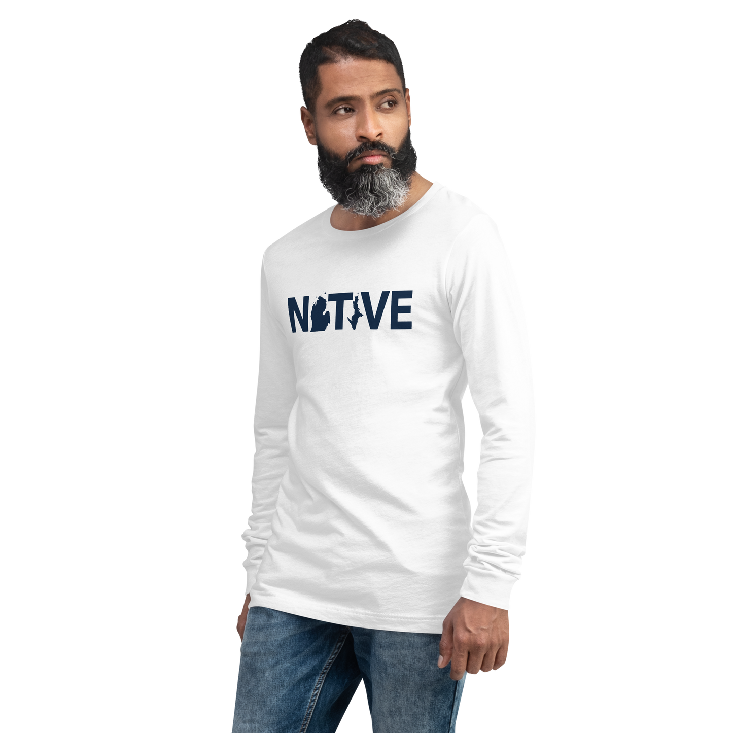 Michigan 'Native' T-Shirt (Geometric Sans Font) | Unisex Long Sleeve