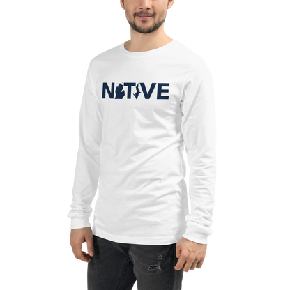 Michigan 'Native' T-Shirt (Geometric Sans Font) | Unisex Long Sleeve