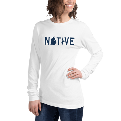 Michigan 'Native' T-Shirt (Licence Plate Font) | Unisex Long Sleeve