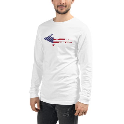 Michigan Upper Peninsula T-Shirt (w/ UP USA Flag Outline) | Unisex Long Sleeve