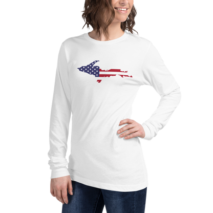 Michigan Upper Peninsula T-Shirt (w/ UP USA Flag Outline) | Unisex Long Sleeve