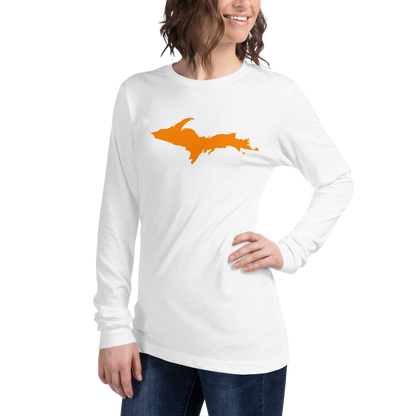 Michigan Upper Peninsula T-Shirt (w/ Orange UP Outline) | Unisex Long Sleeve