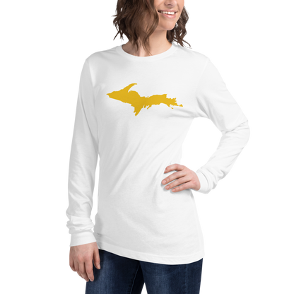 Michigan Upper Peninsula T-Shirt (w/ Gold UP Outline) | Unisex Long Sleeve