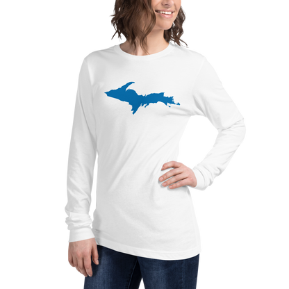 Michigan Upper Peninsula T-Shirt (w/ Azure UP Outline) | Unisex Long Sleeve